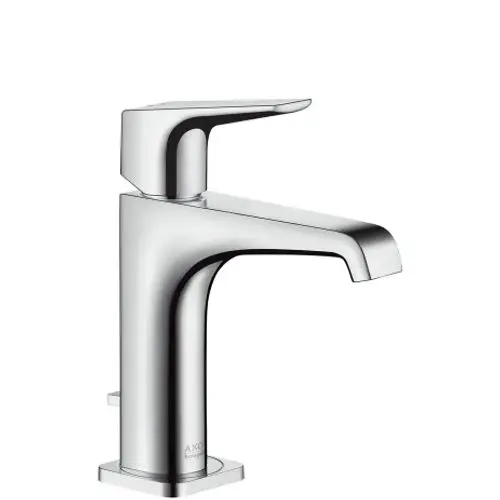 Einhebel-Waschtischmischer aus Chrom mit Hebelgriff und Zugstangen-Ablaufgarnitur von AXOR. Klare Formensprache, geeignet für moderne Badezimmer.